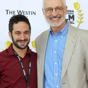 Filmaker Aaron Wolf and Michael Gross at the Pasadena International Film Festival, were Michael starred in Aaron's short film, 