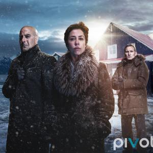 Still of Christopher Eccleston Stanley Tucci and Sofie Grbl in Fortitude 2015
