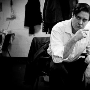 Backstage at New World Stages as Johnny Cash