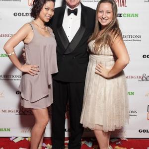 Timothy Guest on the Cost Of Capital series premiere red carpet with executive producer Goldie Chan and producer Allison Vanore.