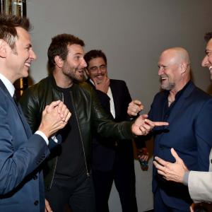 Benicio Del Toro Bradley Cooper James Gunn Sean Gunn and Michael Rooker at event of Galaktikos sergetojai 2014