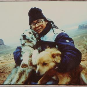 Me with two of my Rez Dogs in Mounument Valley Arizona Ansel Adams never had it this good