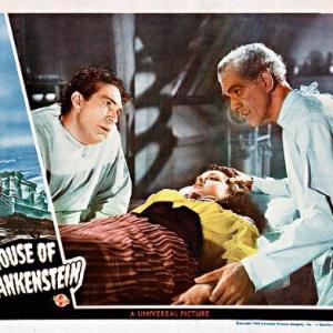 Boris Karloff Anne Gwynne and J Carrol Naish in House of Frankenstein 1944