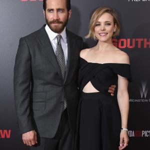 Jake Gyllenhaal and Rachel McAdams at event of Southpaw (2015)