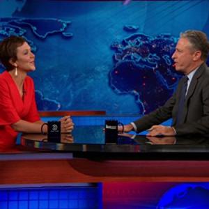 Still of Maggie Gyllenhaal and Jon Stewart in The Daily Show 1996