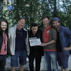 Lilyhammer Season 3 Wrap on Episode 8 with Director Steven Van Zandt Camera crew from left Philip Borgli Anders Legaard Pl Buggge Haagenrud and Hvar Karlsen