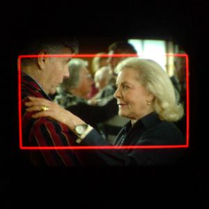 From Wide Blue Yonder. The late Ms. Lauren Bacall seen through the camera viewfinder.