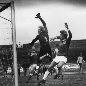 Working as freelance press photographer while at filmschool in the early eighties. Perfect timing hitting the trigger on the Nikon while covering a soccer game in Vadsø, Finnmark - two hours from the Russian border