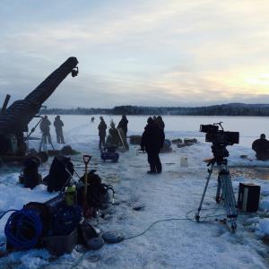 Lilyhammer Season 3. Filming at Sjursjøen in minus 20 degress Celsius with 30