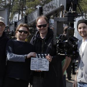 From the TV2 drama series DAG Season 1 From left DoP Pl Bugge Haagenrud Key Grip Morten Magnussen First Assistent Camera Anders Legaard og Bcamera Operator Hvar Karlsen with the Moviebird 30 and Scorpio remote head