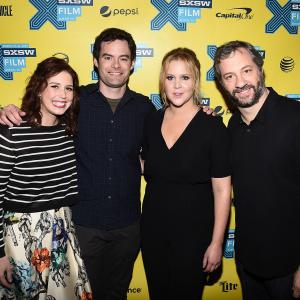 Judd Apatow, Bill Hader, Amy Schumer and Vanessa Bayer at event of Be stabdziu (2015)