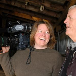 Shana Hagan, DP, and Director Michael Apted shooting 