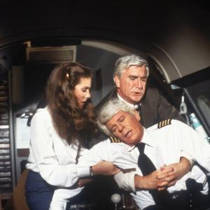 Still of Leslie Nielsen Peter Graves and Julie Hagerty in Airplane! 1980