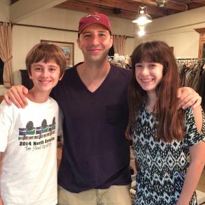 Harp Sandman, Tony Hale and Grace Kaufman on the set of Brave New Jersey (2016)