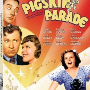 Judy Garland, Dixie Dunbar, Stuart Erwin and Jack Haley in Pigskin Parade (1936)