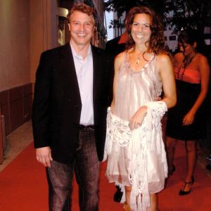 Edd Hall with girlfriend, actress Dawn Meyer, at 2009 Red Carpet premiere at the Academy of Television Arts & Sciences in Studio City, CA.
