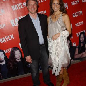 Edd Hall with Dawn Meyer at the world movie premiere of Raven in Holloywood