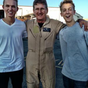 Luke and Jack with War Bird pilot Steve Hinton Sr.