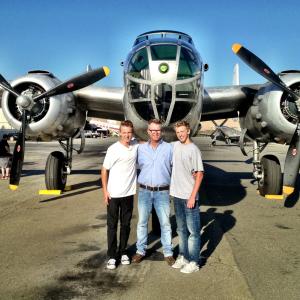 with my boys Jack and Luke before they fly in the B-25