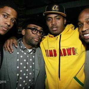 Pooch Hall Spike Lee NAS and Sean Nelson at the Miracle Boys launch party 