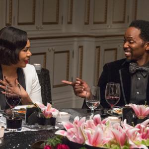 Still of Regina Hall and Harold Perrineau in The Best Man Holiday 2013