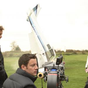 Dean Hamilton and camera man Craig Powell 1on the set of Blonde and Blonder