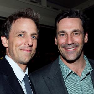 Jon Hamm and Seth Myers