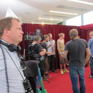 Director Harald Hamrell on the set, shooting Real Humans season one.