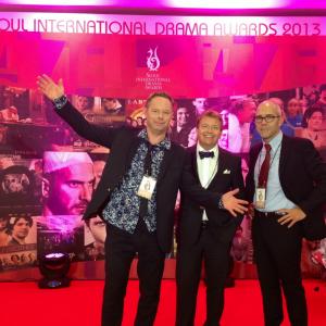 Director Harald Hamrell - middle - with writer Lars Lundstrom and executiv producer Henrik Widman at Seoul International Drama Awards 2013
