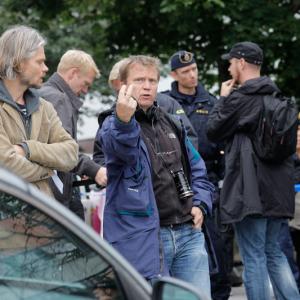 Harald Hamrell on set, shooting Arne Dahl - Misterioso