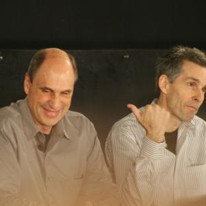 Mike Hill (L) and Dan Hanley (R) discuss editing Frost/Nixon.