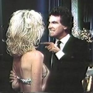 TV ABC Movie of the Week I MARRIED A CENTERFOLD  as Roger Evans Hugh Hefner seen here with actress Teri Copley