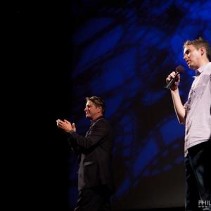 Brett Cullen and Dan Hannon onstage at the New Hampshire Film Festival on October 14 2011