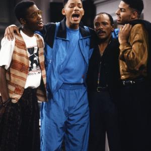 Still of Will Smith Quincy Jones Kadeem Hardison and Al B Sure! in The Fresh Prince of BelAir 1990