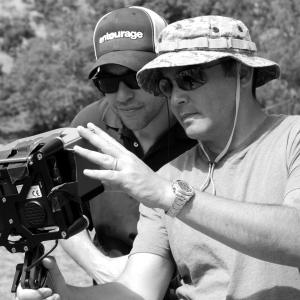 Director Doug Ellin (left) and Anthony Hardwick (right) shooting an episode of Entourage