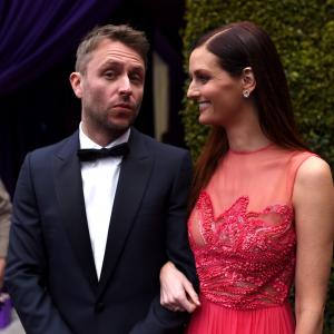 Chris Hardwick and Lydia Hearst at event of The Oscars 2015