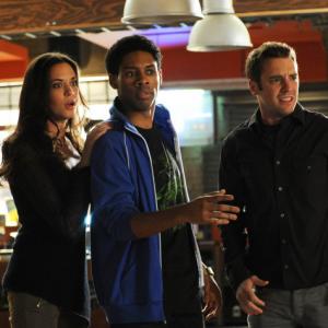 Still of Bret Harrison Odette Annable and Alphonso McAuley in Breaking In 2011