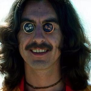 George Harrison with eyecovers in Acapulco January 1977
