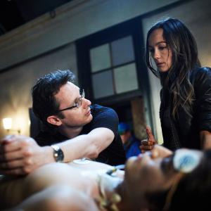 On the set of PATRICK (2013) with Sharni Vinson.