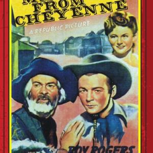 Roy Rogers George Gabby Hayes and Sally Payne in Man from Cheyenne 1942