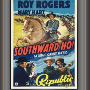 Roy Rogers Wade Boteler George Gabby Hayes and Lynne Roberts in Southward Ho 1939