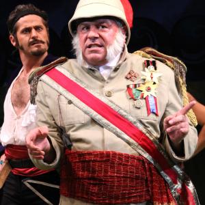 Steve Hayes as the Modern Major General with Pirate King Sean Martin Hingston in THE PIRATES OF PENZANCE at Connecticut Repertory Theatre