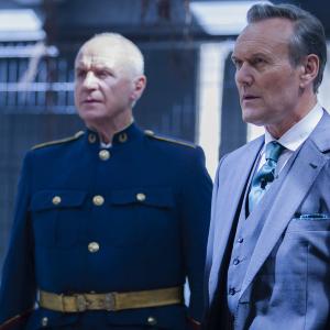 Still of Alan Dale Anthony Head and Ilze Kitshoff in Dominion 2014