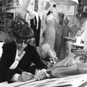 Edith Head during filming of a Home Savings Bank Commercial April 17 1979