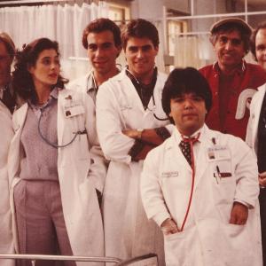 Kyle T. Heffner with director Garry Marshall and the cast of Young Doctors in Love