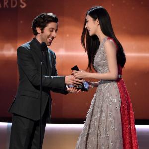 Simon Helberg and Tian Jing at event of Hollywood Film Awards (2014)