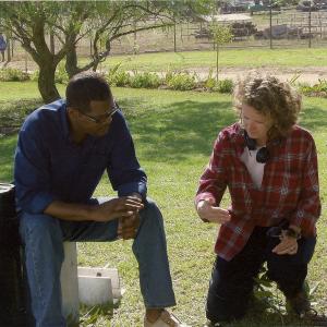 Samuel L Jackson and Lynn Hendee on location for In My Country in South Africa