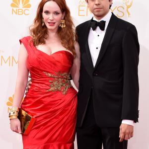 Geoffrey Arend and Christina Hendricks at event of The 66th Primetime Emmy Awards 2014