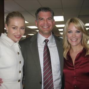 Portia de Rossi, Jesse Henecke and Andrea Anders on the set of 