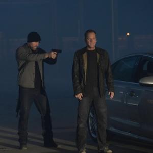 Still of Kiefer Sutherland and Aksel Hennie in 24 Live Another Day 2014